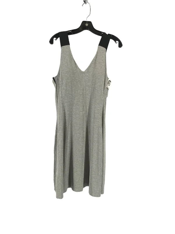 Grey Dress Casual Midi Athleta, Size M Trendy Smocked Detail Midi Dress