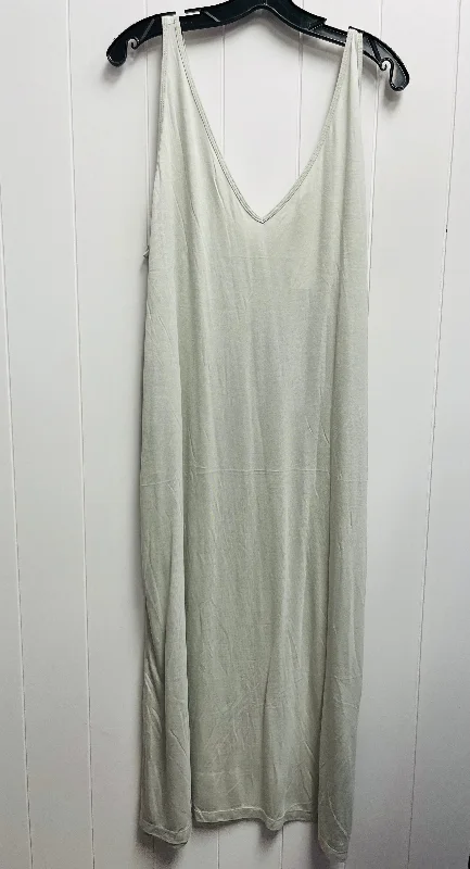 Grey Dress Casual Midi H&m, Size Xl Stylish Silk Midi Dress