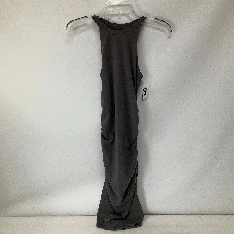 Grey Dress Casual Midi La Made, Size S Cozy Ribbed Knit Midi Dress