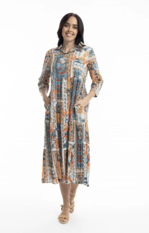 Kauai Dress Midi Collar Trendy Ruched Side Midi Dress