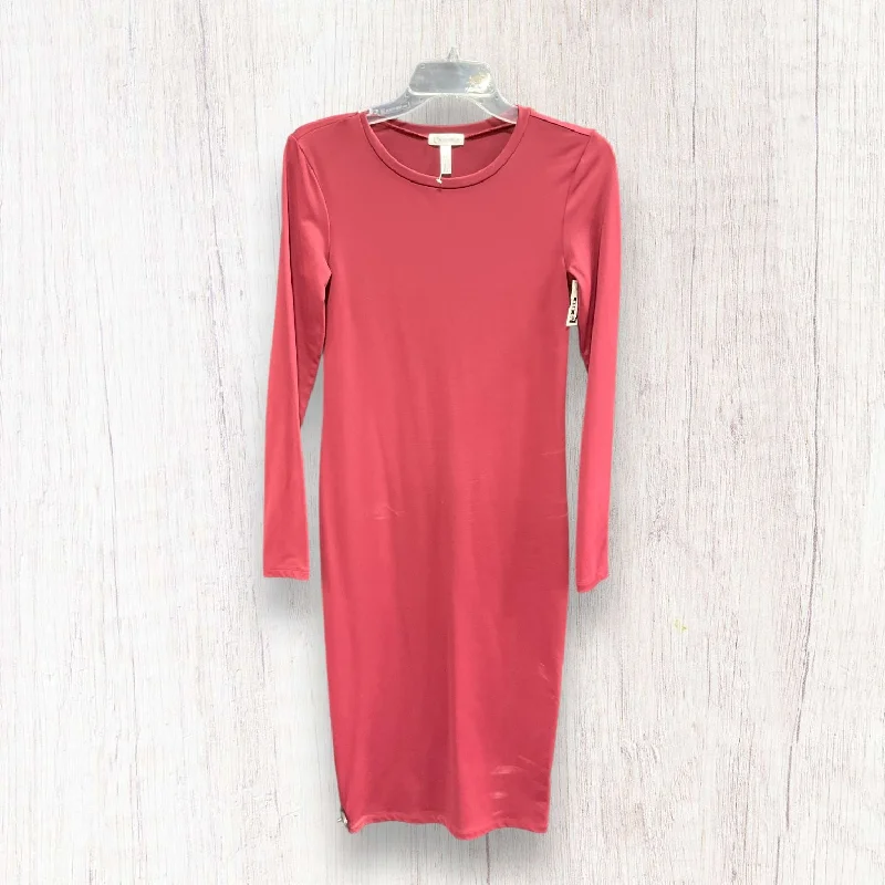 Maroon Dress Casual Midi Leith, Size Xs Cozy Spaghetti Strap Midi Dress