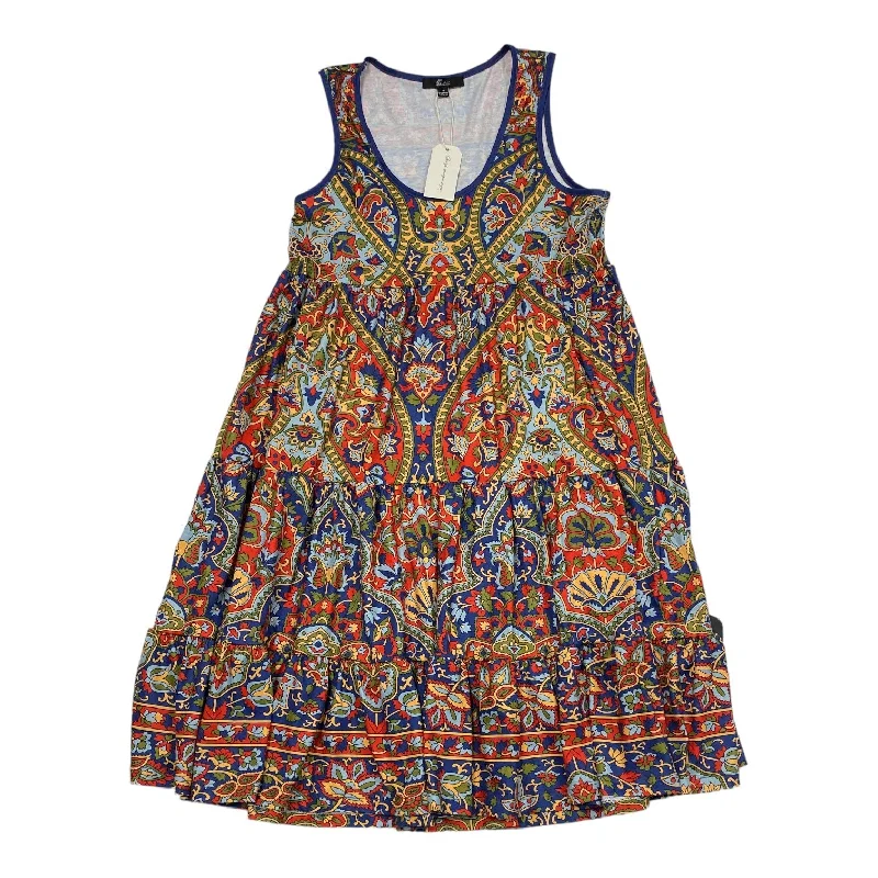 Multi-colored Dress Casual Midi SHALL WE, Size M Comfortable Draped Midi Dress