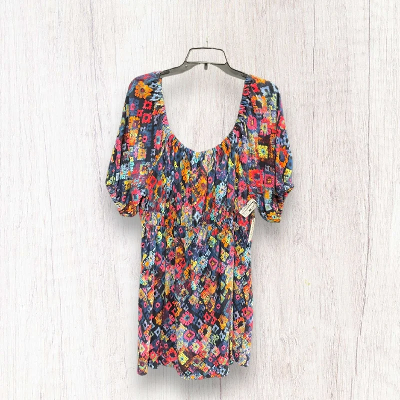 Multi-colored Dress Casual Midi Terra & Sky, Size 14 Elegant Maxi-Midi Hybrid Dress