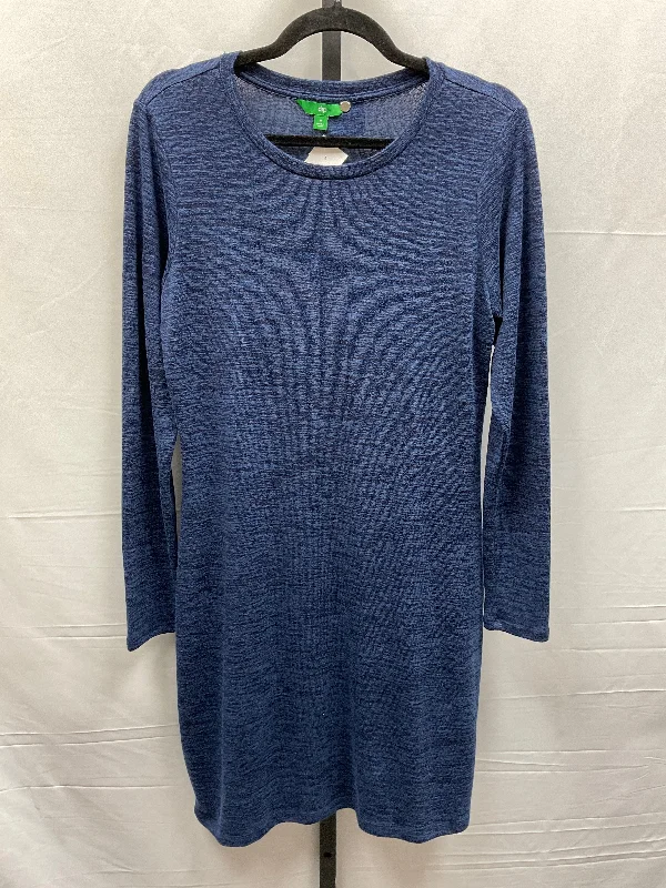 Navy Dress Casual Midi Dip, Size M Comfortable Knitwear Midi Dress