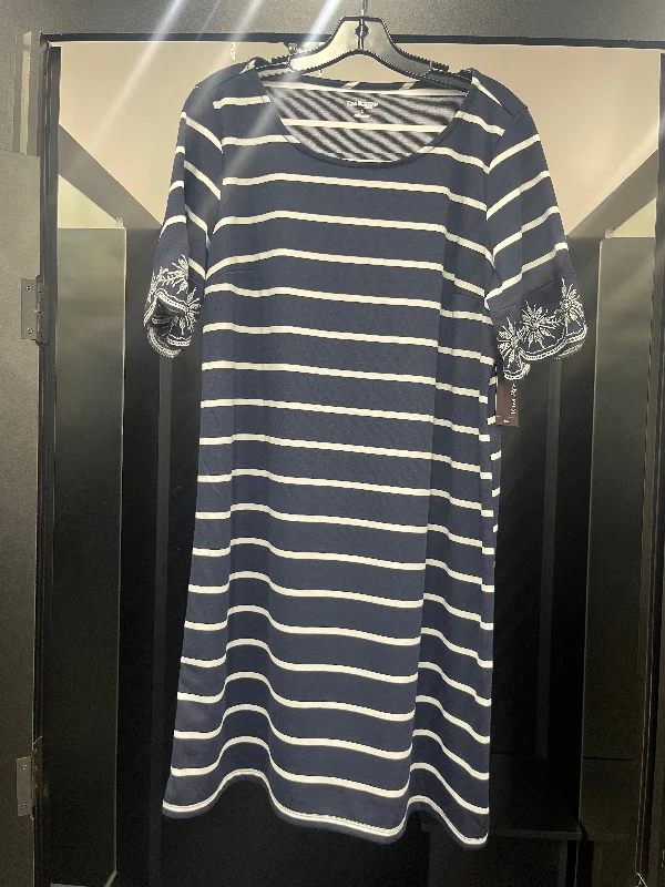 Navy Dress Casual Midi Kim Rogers, Size L Elegant Satin Slip Midi Dress