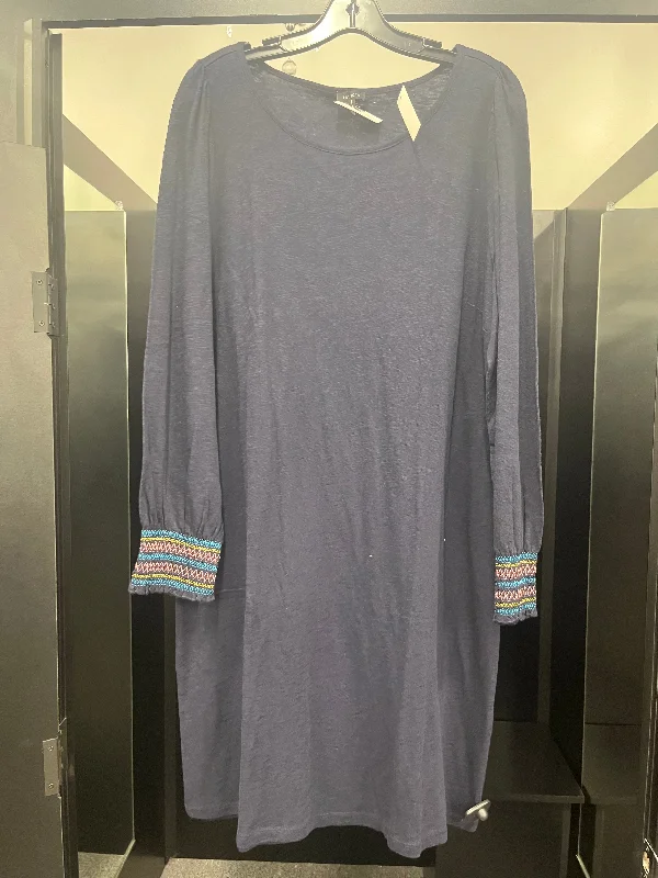 Navy Dress Casual Midi Talbots NWT, Size Xl Comfortable Lace-Up Midi Dress