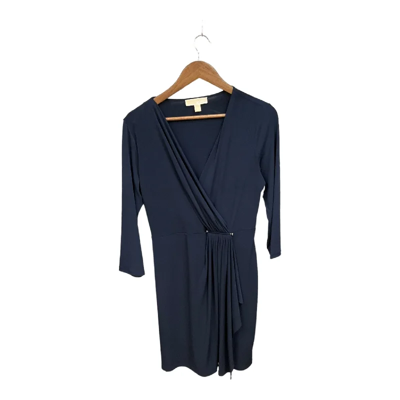 Navy Dress Party Midi Michael By Michael Kors, Size M Fashionable Off-Shoulder Dress Midi Navy Dress Party Midi Michael By Michael Kors, Size M Fashionable Off-Shoulder Dress Midi