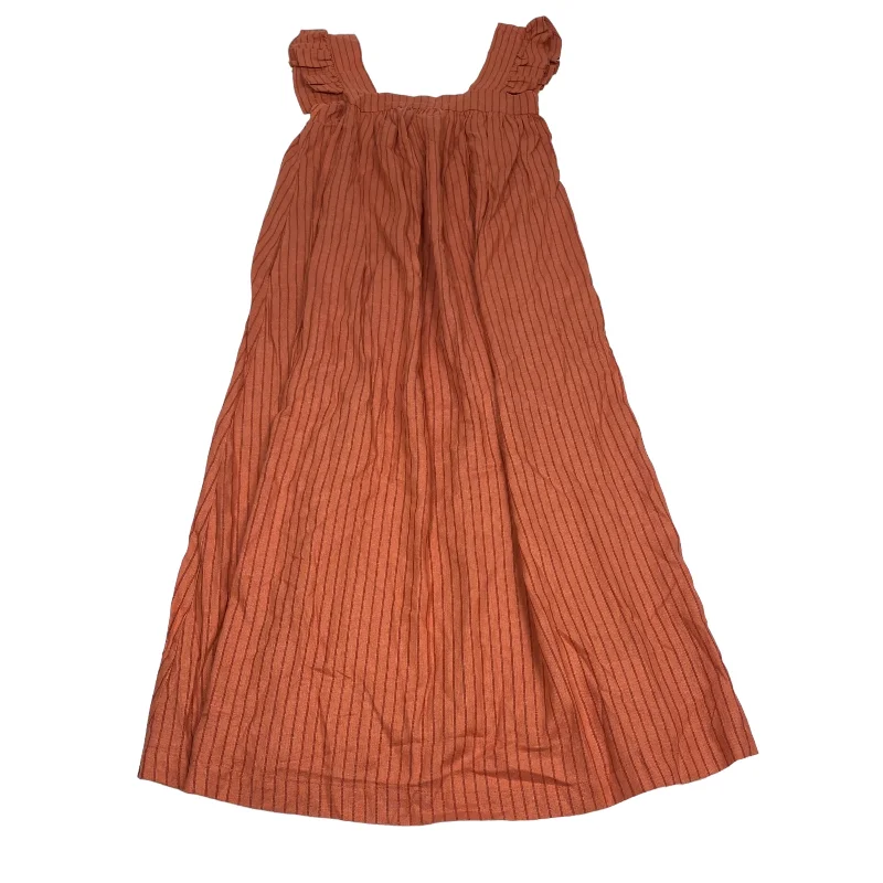 Orange Dress Casual Midi A New Day, Size S Trendy Bodycon Midi Dress
