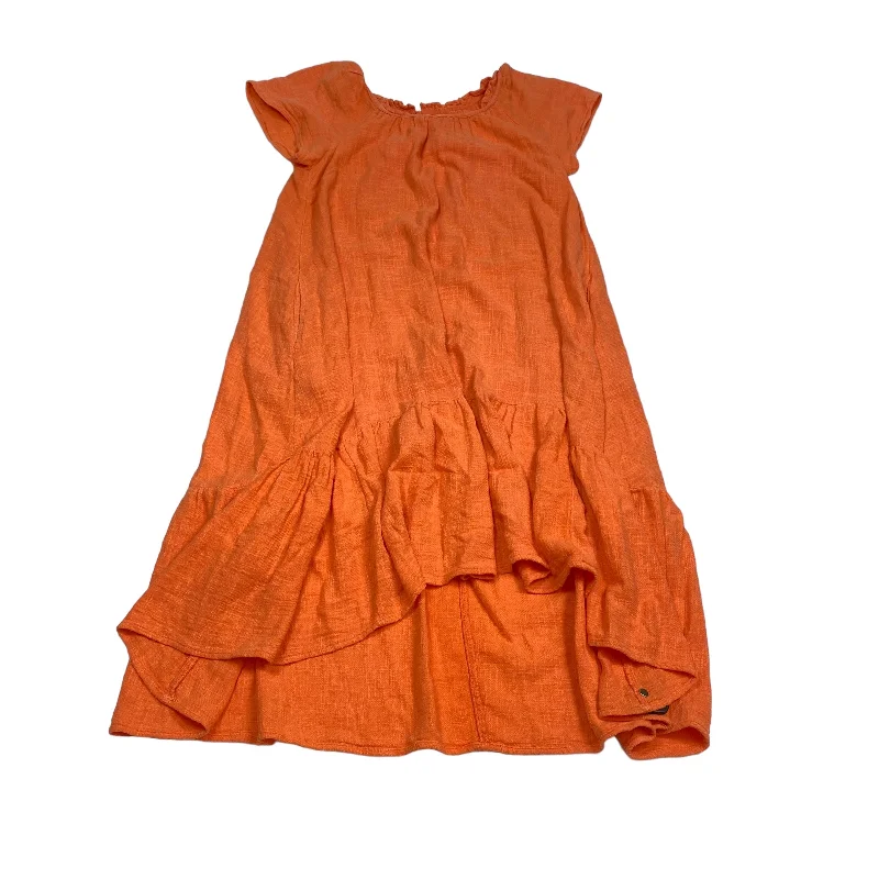 Orange Dress Casual Midi Maeve, Size M Stylish Cold Shoulder Midi Dress