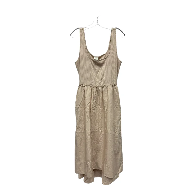 Peach Dress Casual Midi By A New Day, Size: L Cozy A-Line Midi Dress