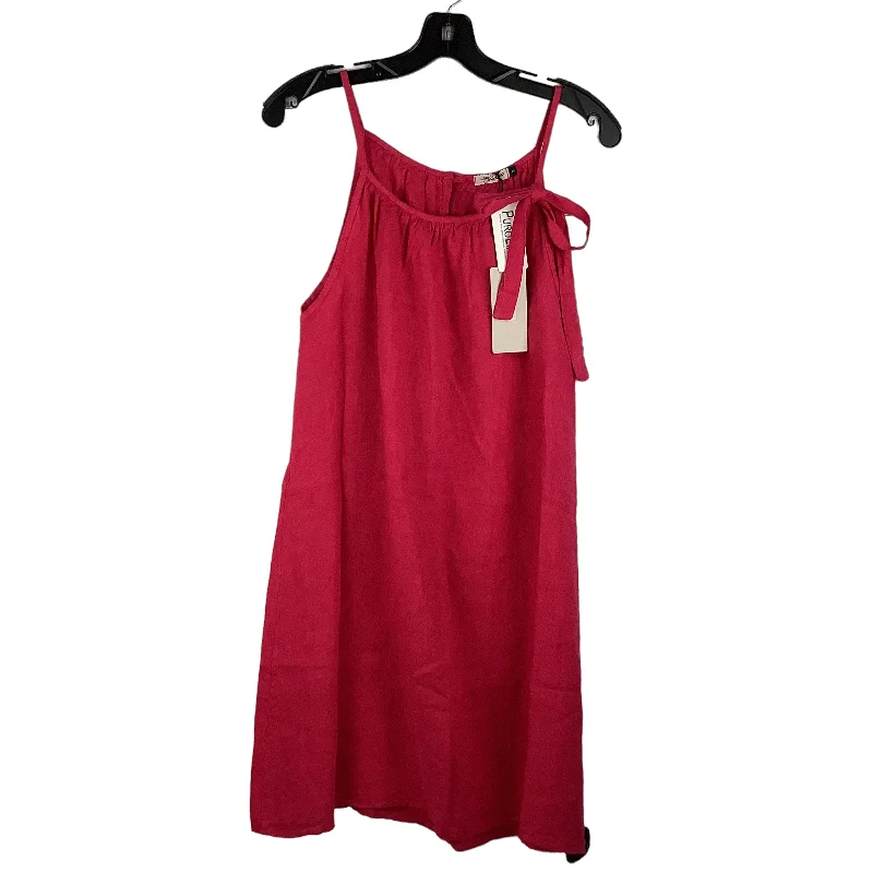 Pink Dress Casual Midi Cmc, Size S Trendy Shift Midi Dress