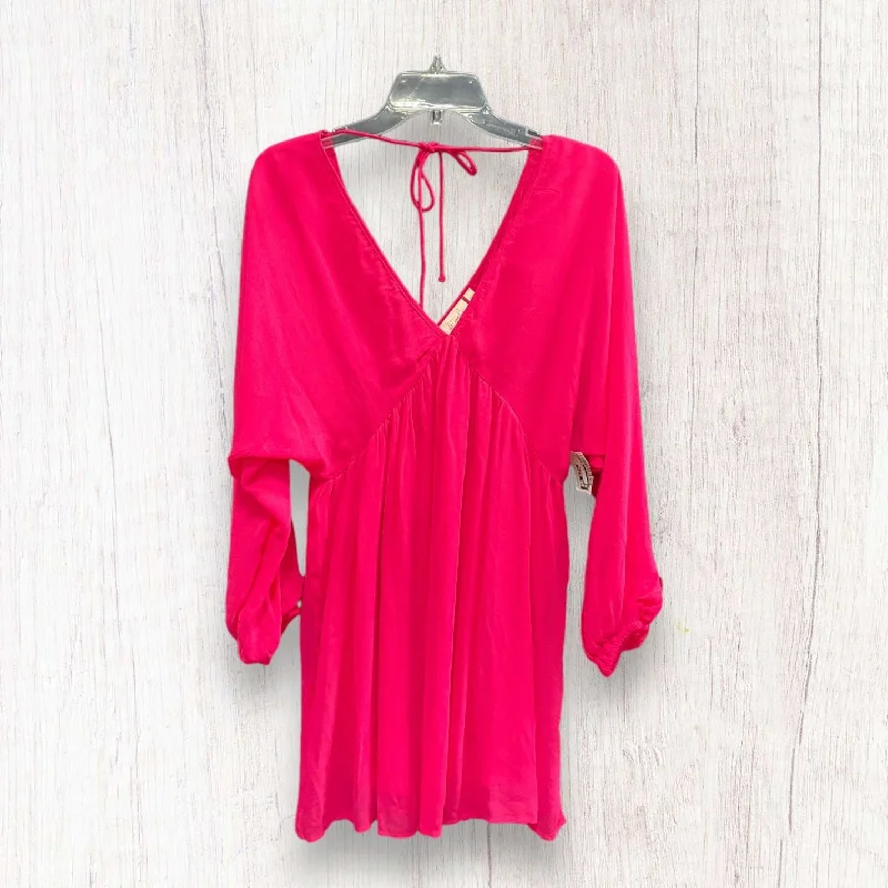 Pink Dress Casual Midi Let Me Be, Size Xs Trendy Boho Midi Dress