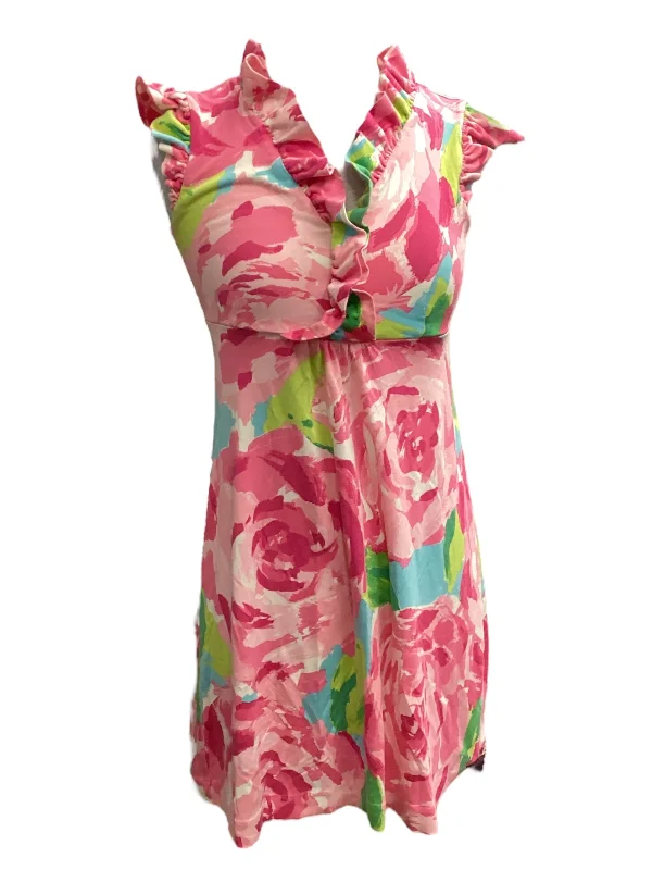 Pink Dress Casual Midi Lilly Pulitzer, Size Xs Fashionable Pleated Midi Dress