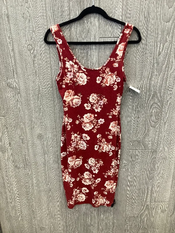 Red Dress Casual Midi Heart & Hips, Size L Classic Black Midi Dress