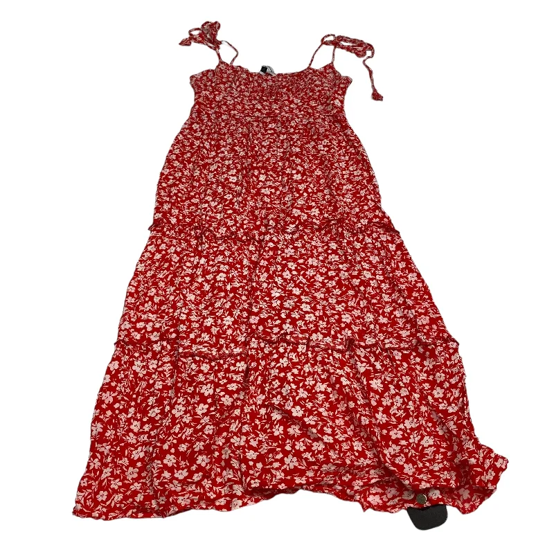 Red Dress Casual Midi Olivaceous, Size S Cozy Knit Midi Dress
