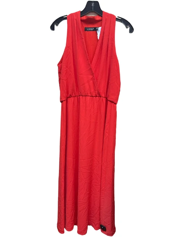 Red Dress Casual Midi Ralph Lauren Black Label, Size S Trendy Tiered Hem Midi Dress