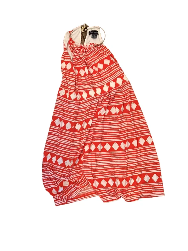 Red & White Dress Casual Midi Jessica Holbrook, Size 12 Fashionable High-Neck Midi Dress Red & White Dress Casual Midi Jessica Holbrook, Size 12 Fashionable High-Neck Midi Dress