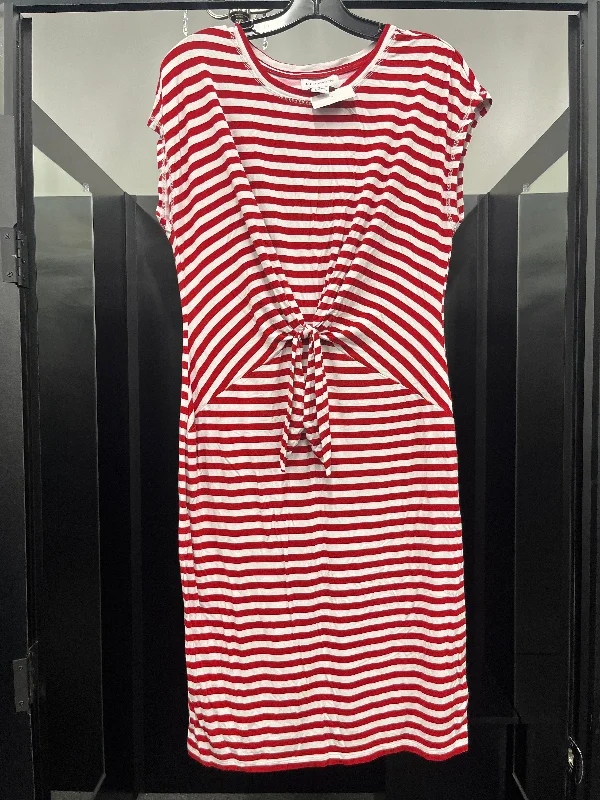 Striped Dress Casual Midi Liz Claiborne, Size M Comfortable Adjustable Strap Midi Dress