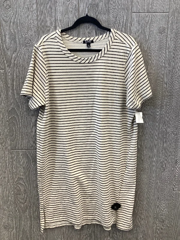 Striped Pattern Dress Casual Midi Buffalo David Bitton, Size Xl Comfortable Fit-and-Flare Midi Dress