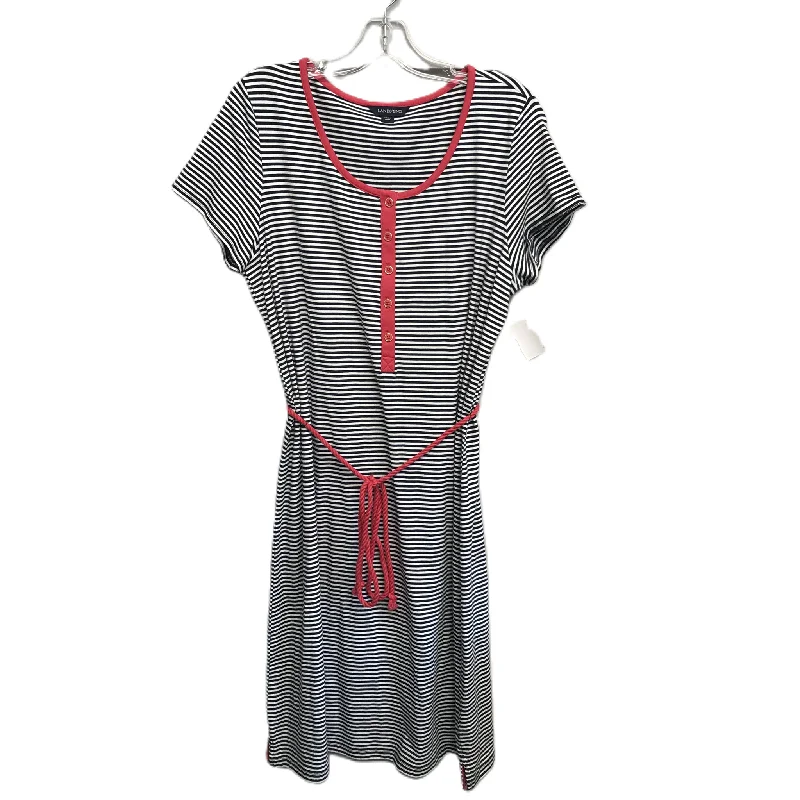 Striped Pattern Dress Casual Midi By Lands End, Size: L Elegant Velvet Midi Dress