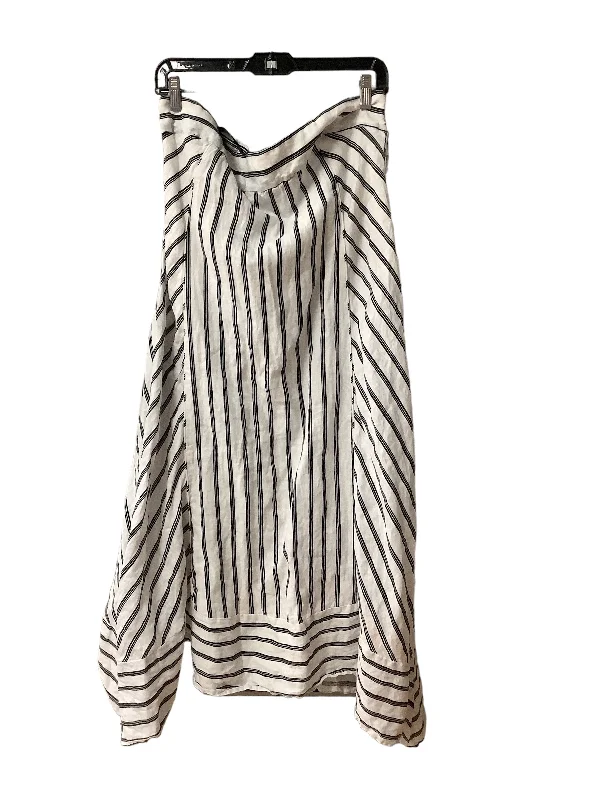 Striped Pattern Dress Casual Midi Dkny, Size L Stylish Wraparound Midi Dress