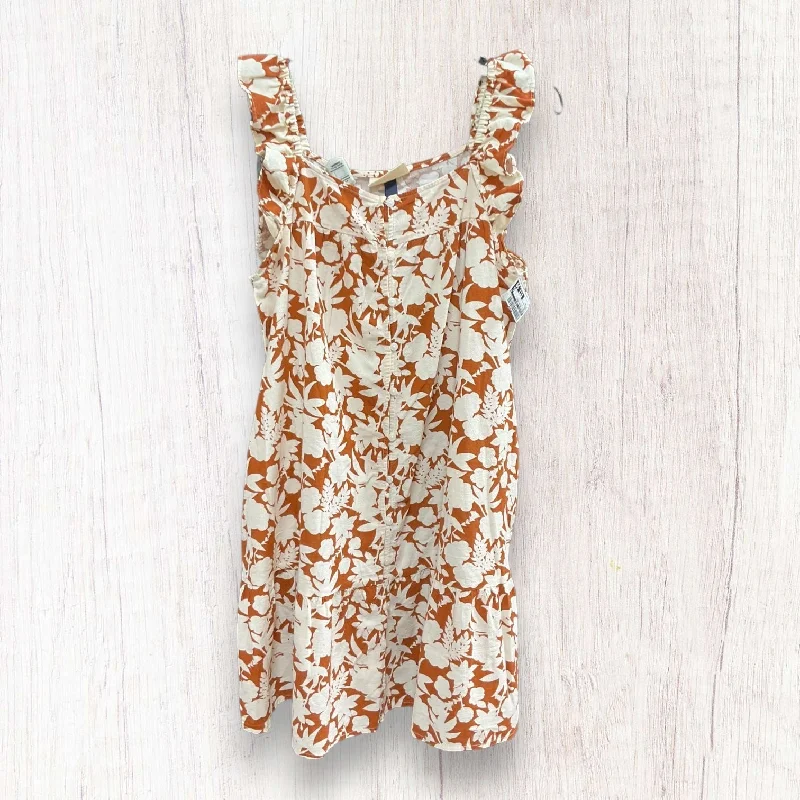 Tan & White Dress Casual Midi Universal Thread, Size S Trendy Off-Shoulder Ruffle Midi Dress Tan & White Dress Casual Midi Universal Thread, Size S Trendy Off-Shoulder Ruffle Midi Dress