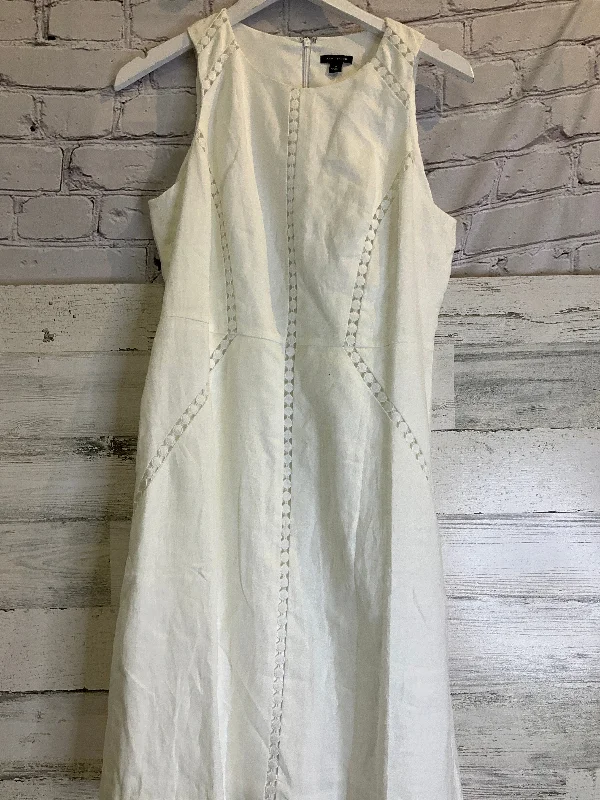 White Dress Casual Midi Ann Taylor, Size S Fashionable Skater Midi Dress