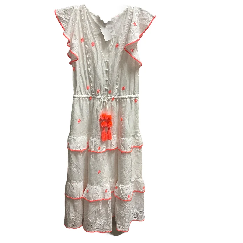 White Dress Casual Midi J. Crew, Size 0 Elegant Pleated Sleeve Midi Dress