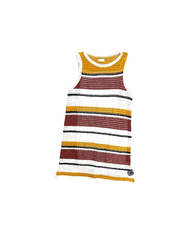 White & Yellow Dress Casual Midi Nine West, Size Xl Stylish Satin Midi Dress