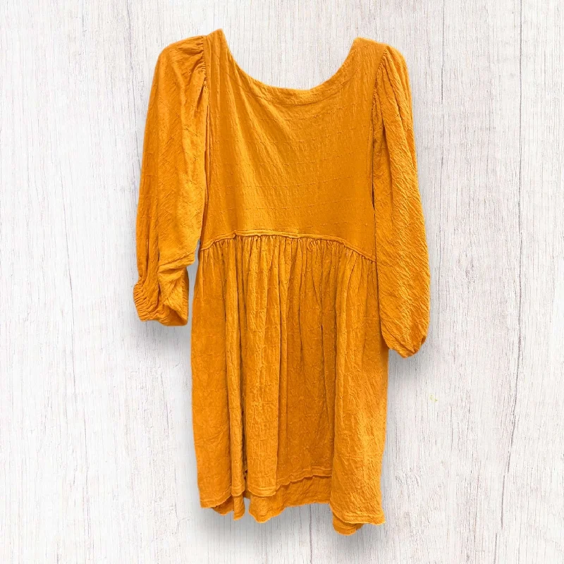 Yellow Dress Casual Midi Free People, Size Xs Fashionable Shift Midi Dress