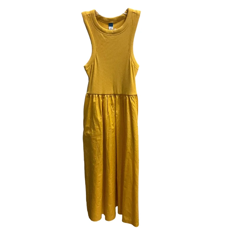 Yellow Dress Casual Midi Old Navy, Size S Chic Floral Print Midi Dress