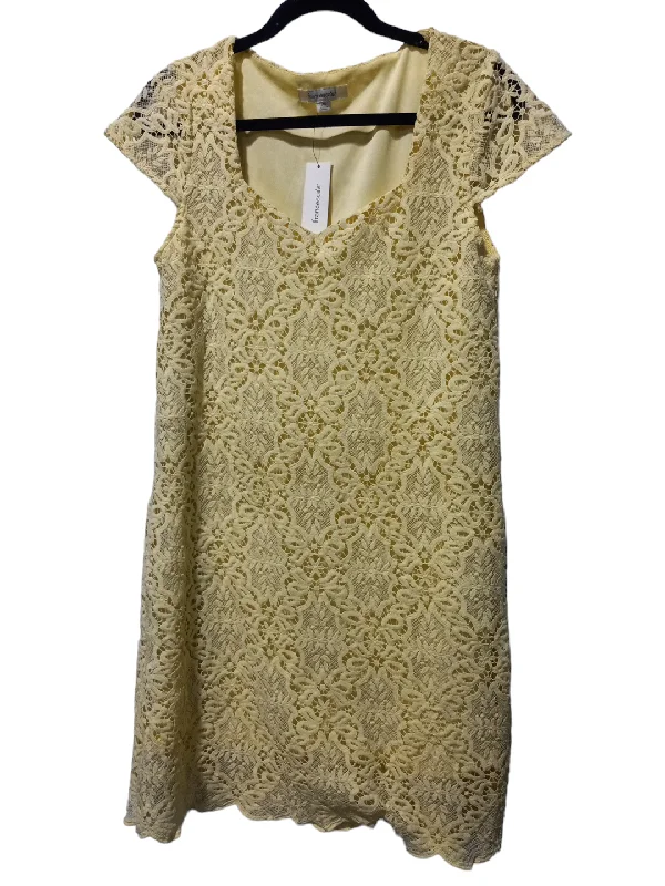 Yellow Dress Party Midi Francesca's, Size Xs Cozy Midi Dress with Pockets