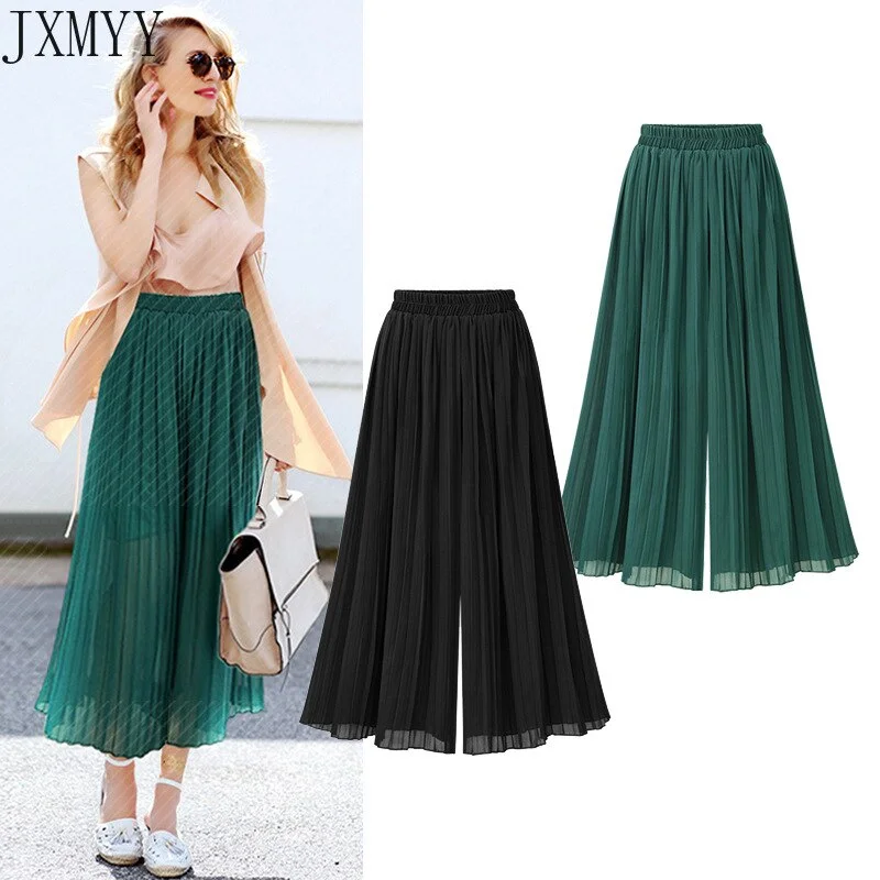 Ladies Solid Color Pleated Loose Chiffon Wide-Leg Pants, Girl Boutique Gorgeous and Comfortable Mid-Waist Casual Trousers Trousers Recommended Stylist Ladies Solid Color Pleated Loose Chiffon Wide-Leg Pants, Girl Boutique Gorgeous and Comfortable Mid-Waist Casual Trousers Trousers Recommended Stylist