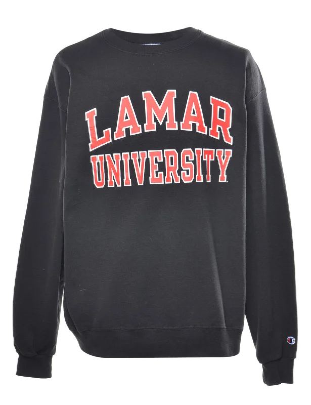Champion Lamar University Printed Sweatshirt - XL Hoodie with Color Block Contrast Stylish Champion Lamar University Printed Sweatshirt - XL Hoodie with Color Block Contrast Stylish