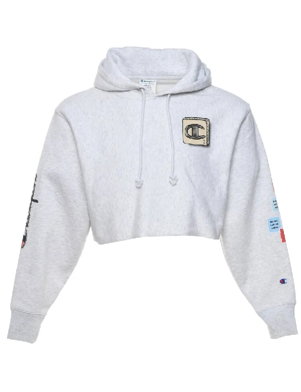 Champion Reverse Weave Cropped & Printed Hoodie - S Hoodie with Gradient Ombre Colorful Champion Reverse Weave Cropped & Printed Hoodie - S Hoodie with Gradient Ombre Colorful