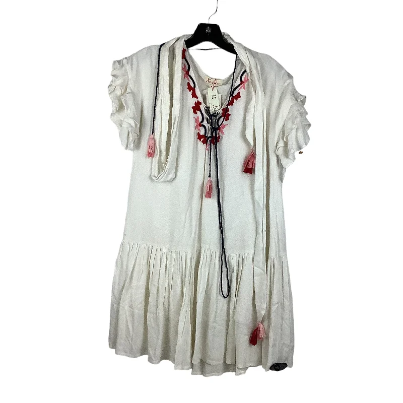 White Dress Casual Midi Cmc, Size S Stylish Tiered Midi Dress